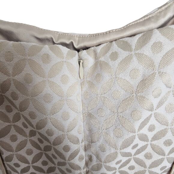 White House Black Market Blouse Women 8 Peplum Geometric Sleeveless Square Neck - Picture 9 of 9